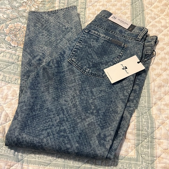 Seven Waxed Snake Skin Denim Super Skinny Ankle Jeans NWT - Picture 1 of 4
